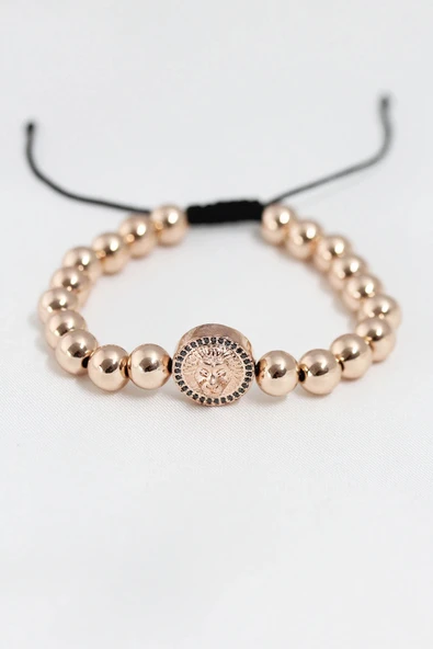 HEYF Rose Renk Çelik Zirkon Objeli Asansörlü Bileklik ürün görseli 1