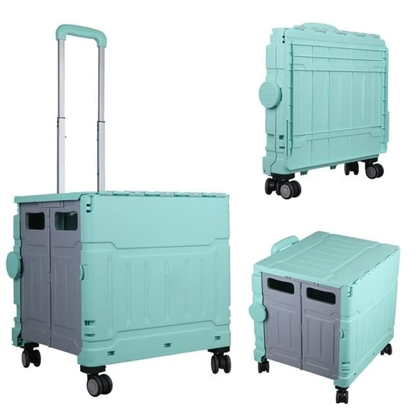 Sunup SN-26968 Katlanabilir Market Pazar Kamp Tekerlekli Alışveriş Arabası 60KG Kapasiteli ürün görseli