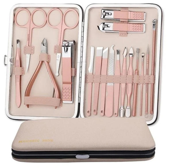 Sunup SN-27097 Paslanmaz Çelik 18in1 Profesyonel Manikür Tırnak Bakım Seti