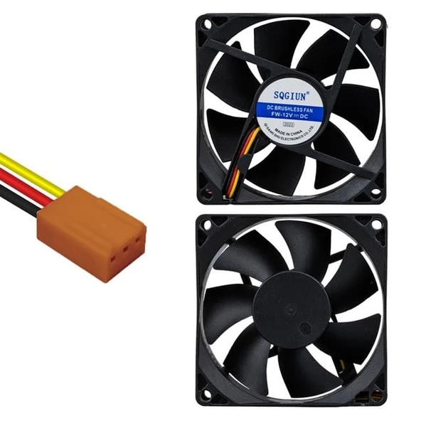 PowerMaster PM-17897 Fırçasız DC Fan 80x80x25mm 12 Volt 3 Pin ürün görseli 1