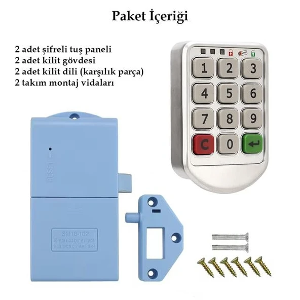 PowerMaster PM-26723 Tuş Şifreli Gri Çekmece Dolap Kilidi (2'li Paket) - 4