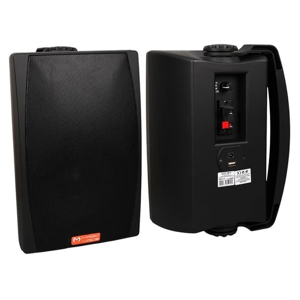 MagicVoice MV-03 16 CM 60 Watt Komütatörlü Hat Trafolu Siyah Sütun Hoparlör (2'li Takım)