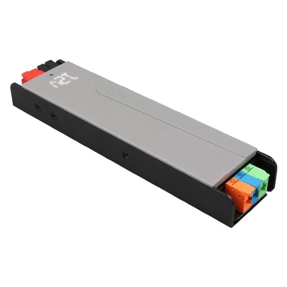 PowerMaster PM-26845 12/24/36/48 Volt 9 Amper 300 Watt Metal Kasa Kademeli Adaptör Voltaj Göstergeli 218x51x27mm - Resim 4