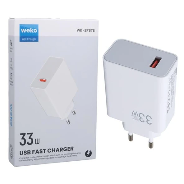 Weko WK-27875 M11 Beyaz 33 Watt Turbo Usb Şarj Başlık Adaptörü - Resim 2