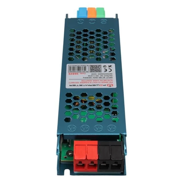 PowerMaster PM-26829 12 Volt 8.5 Amper 100 Watt Slim Metal Kasa Adaptör 180x50x23mm - Resim 2