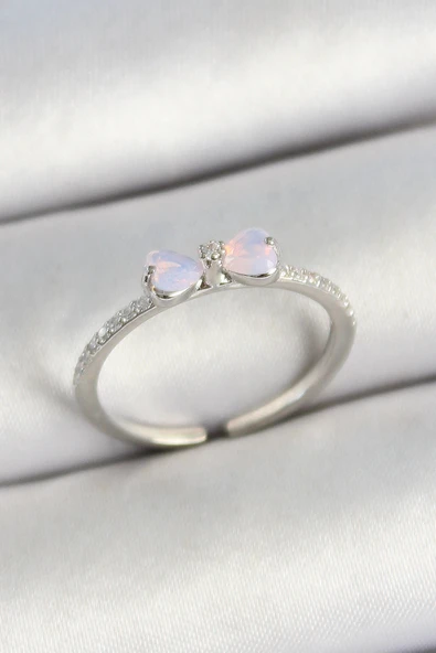 HEYF Pirinç Fiyonk Figürlü Zirkon Taşlı Gold Renk Ayarlanabilir Kadın Yüzük ürün görseli 1