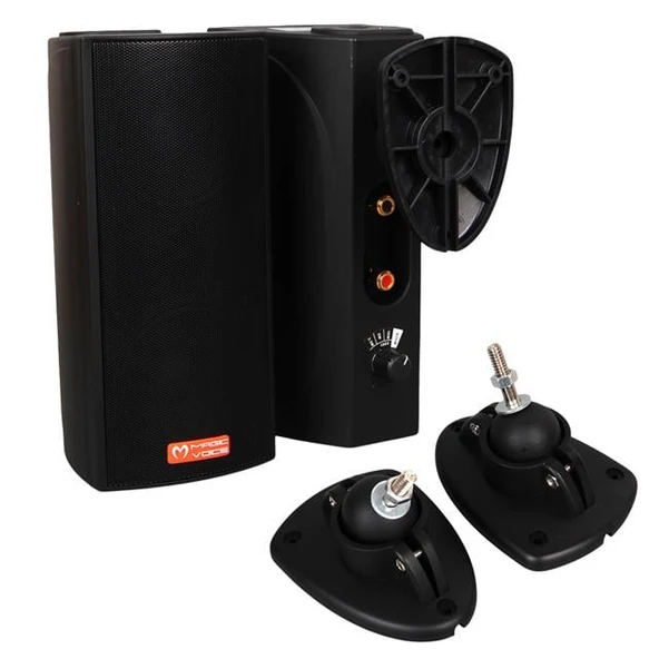 MagicVoice MV-19 2x7.5 CM 40 Watt Komütatörlü Hat Trafolu Siyah Sütun Hoparlör (2'li Takım) - 3