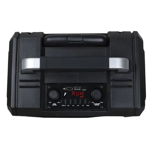 Shile SL-2017 50 Watt Taşınabilir Seyyar Aktif Amfi Hoparlör Kablosuz EL + Yaka Mikrofonlu USB+SD+BT Kumandalı - Resim 3