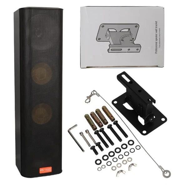 MagicVoice MV-28 2x13 CM 40 Watt Komütatörlü Hat Trafolu Siyah Dikey Sütun Hoparlör (Tekli Paket) - 3