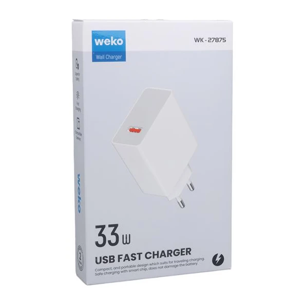 Weko WK-27875 M11 Beyaz 33 Watt Turbo Usb Şarj Başlık Adaptörü - Resim 4