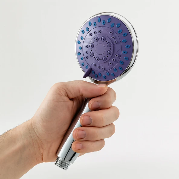 Sürgülü Duş Seti Krom Kaplama Şeffaf Sabunluklu Ayarlanabilir Yükseklik Lüks Banyo Duş Takımı - Resim 5