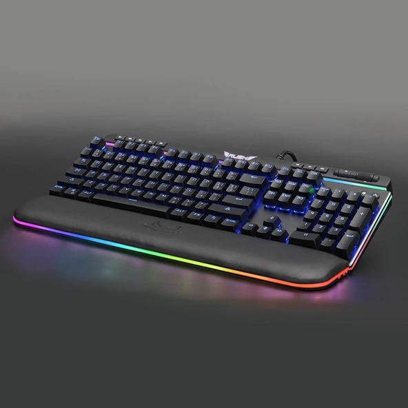 Rush Cobalt RK991 Mavi Switch Rgb Manyetik Bileklikli Rgb Makrolu Mekanik Oyuncu Klavyesi ürün görseli 1