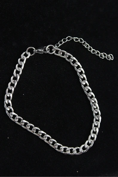 HEYF 316L Çelik Klasik Model Gümüş Renk Erkek Bileklik ürün görseli 1