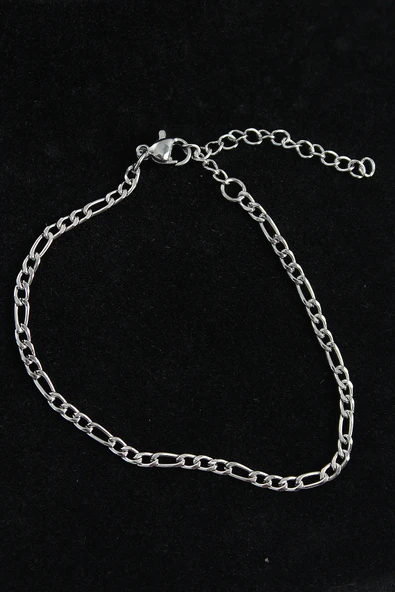 HEYF 316L Çelik Figaro Model Gümüş Renk Erkek Bileklik ürün görseli 1