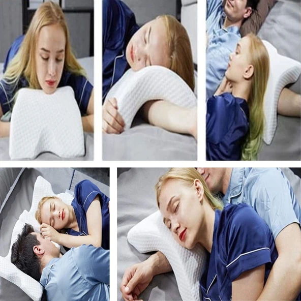 BUFFER® % 100 Visco Kavisli Ortopedik Yıkanabilir Kumaş Kılıflı Bel Boyun Bacak Ağrıları İçin Yastık - Resim 3