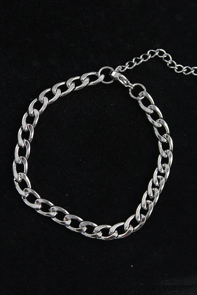 HEYF 316L Çelik Kalın Klasik Model Gümüş Renk Erkek Bileklik ürün görseli 1