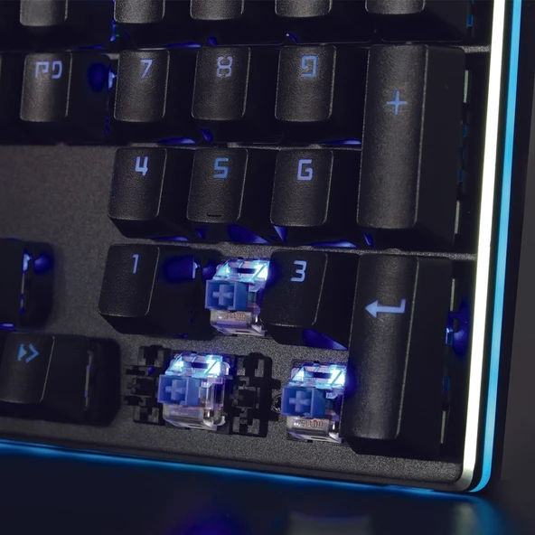 Rush Cobalt RK991 Mavi Switch Rgb Manyetik Bileklikli Rgb Makrolu Mekanik Oyuncu Klavyesi - Resim 4