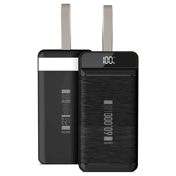 Powerway Qc60 60000 Mah 3.0 Kablolu 22.5W Powerbank