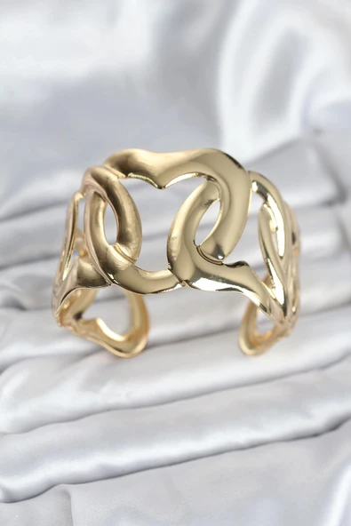 HEYF Pirinç Gold Renk Vintage Kadın Bileklik ürün görseli 1