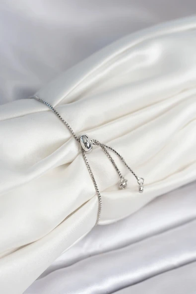 HEYF Yıldız Model Asansörlü Gümüş Renk Kadın Bileklik - Resim 2