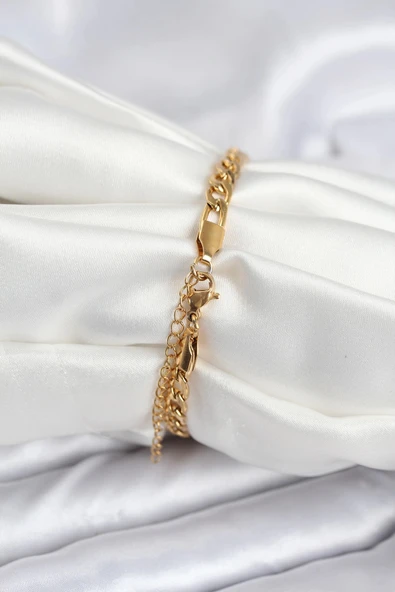 HEYF 316L Çelik Gold Renk Yazı Yazmaya Uygun Kadın Bileklik - Resim 2