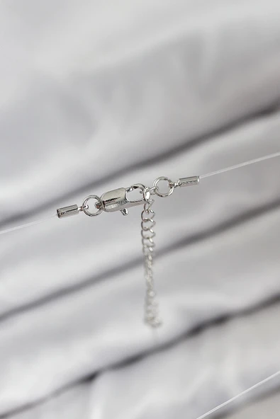 HEYF Misineli Yıldız Model Gümüş Renk Hayalet Kolye - Resim 2