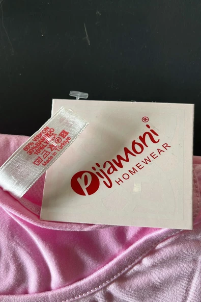 Pijamoni Kadın Milan Büyük Beden Bisiklet Yaka Kısa Kol İnce Pijama Takımı 7665/17 - 1 Adet  Pembe 3XL - Resim 3