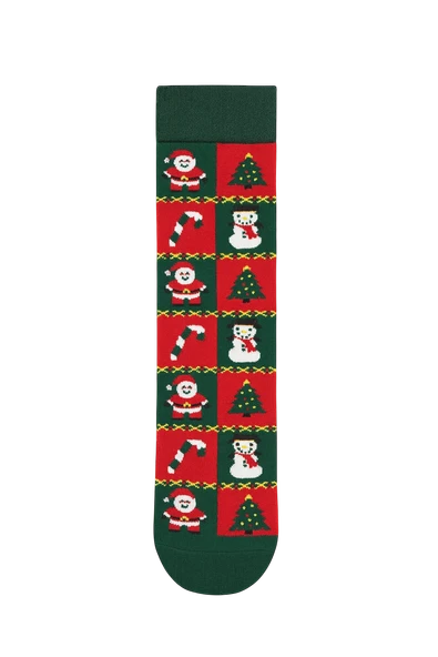 Goma Goma Socks Yılbaşı Temalı Noel Baba ve Kurabiye Desenli 4’lü Yılbaşı Çorap Seti - Resim 4