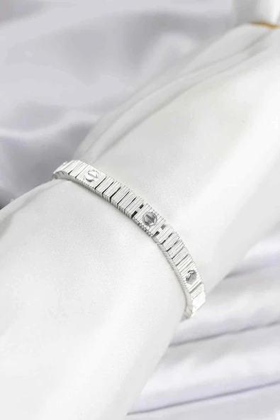 HEYF Gümüş Renk VIP Seri Bileklik - Resim 2