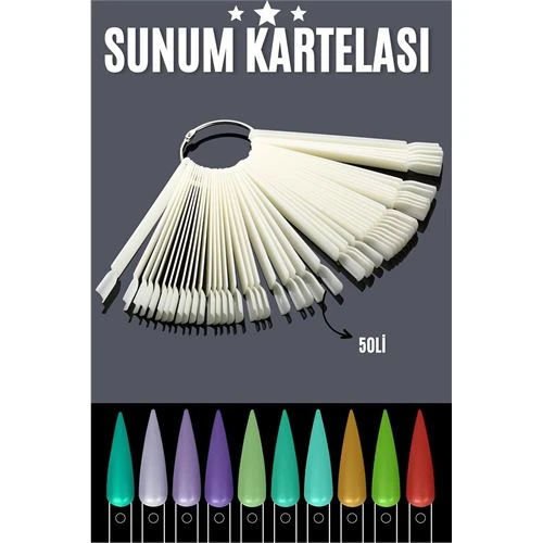 Findit BEYAZ Protez Jel Tırnak Eğitim ve Sunum Kartelası ürün görseli 1