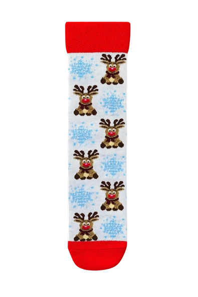 Goma Goma Socks Geyik, Kurabiye ve Kardan Adam Desenli 4’lü Yılbaşı Çorap Seti - Resim 3