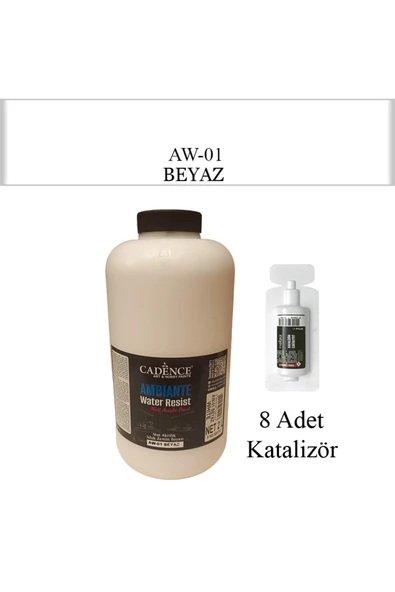 Ambiante Suya Dayanıklı Akrilik Boya AW-01 Beyaz 2 Litre + Katalizör ürün görseli 1
