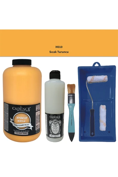 Mobilya Boyası-Cadence Multisurface H-010 SıcakTuruncu 2000Ml Ultimate Vernik Mat 500Ml SatenRuloSet ürün görseli 1