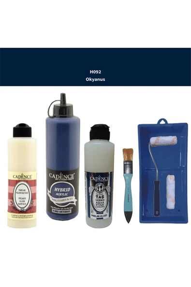 Banyo Mutfak Boyası-Cadence Multi H-092 Okyanus 500Ml Pya 250Ml Taş Vernik Parlak 250Ml Saten Rulo ürün görseli 1