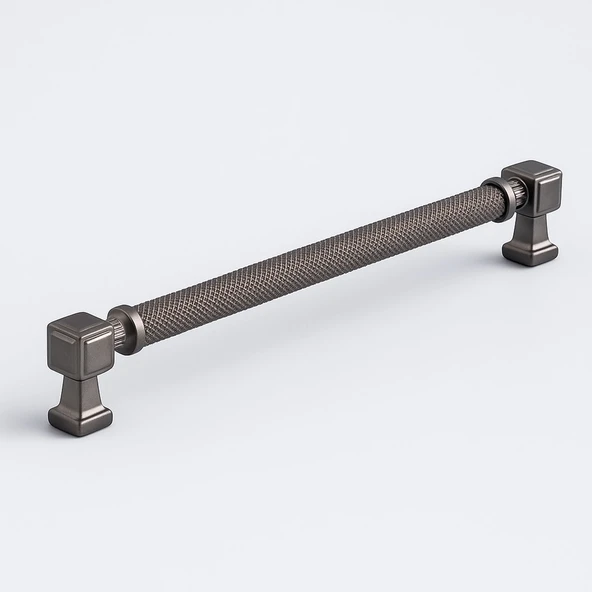 Talas Soft Füme 224 mm Tırtıklı Metal Kulp Kapak Kulpu Dayanıklı Kulpları Mobilya Çekmece Dolap ürün görseli