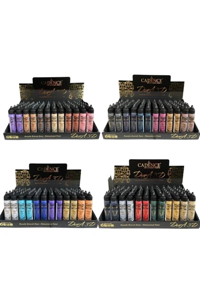 3d Boncuk Boya 24 Renk Boncuk Boya Her Renk 12 Adet Toplam 288 adet  Karton Stand Hediyeli ürün görseli