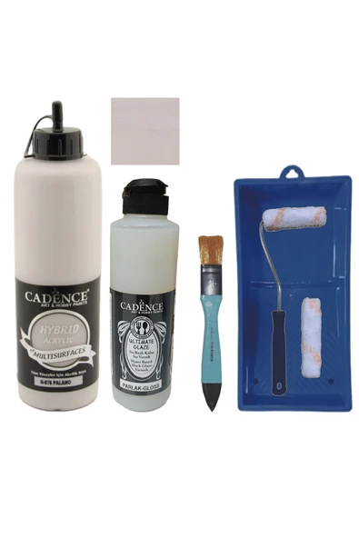 Mobilya Boyası-Cadence Multisurface H-076 Palamo 500Ml Ultimate Vernik Parlak 250Ml Saten Rulo Set ürün görseli 1