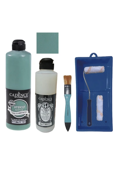 Mobilya Boyası-Cadence Multisurface H-111 Kraliyet Yeşili 500Ml Ultimate Vernik Mat 250Ml SatRuloSet ürün görseli 1