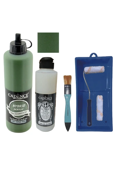 Mobilya Boyası-Cadence Multisurface H-051 YaprakYeşil 500Ml Ultimate Vernik Parlak 250Ml SateRuloSet ürün görseli 1