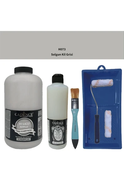 Mobilya Boyası-Cadence Multisurface H-073 SolgunKilGrisi 2Lt Ultimate Parlak Vernik 500Ml SatRuloSet ürün görseli 1