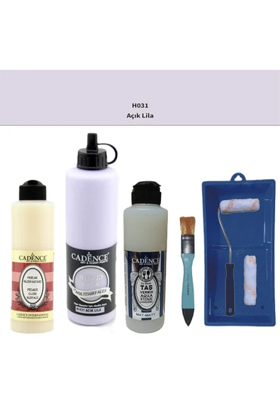 Banyo Mutfak Boyası-Cadence Multi H-031 Açık Lila 500Ml Pya250Ml Taş Vernik Mat 250Ml Saten Rulo ürün görseli 1