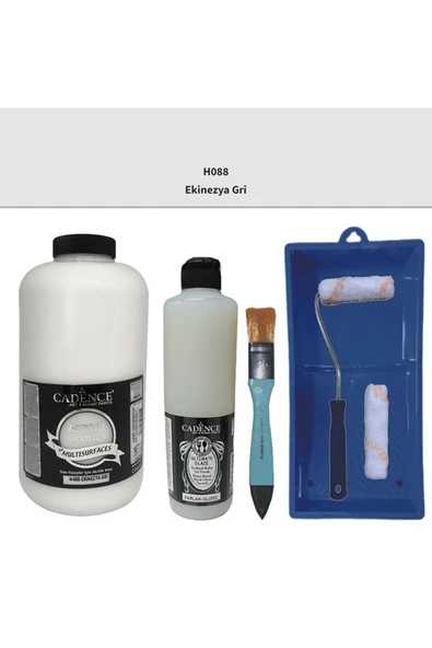 Mobilya Boyası-Cadence Multisurface H-088 Ekinezya Gri 2Lt Ultimate Parlak Vernik 500Ml SatenRuloSet ürün görseli 1