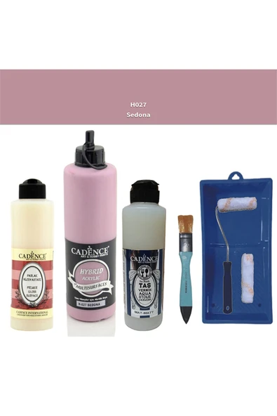 Banyo Mutfak Boyası-Cadence Multi H-027 Sedona 500Ml Pya250Ml Taş Vernik Mat 250Ml Saten Rulo ürün görseli 1