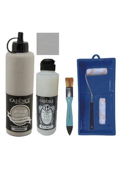 Mobilya Boyası-Cadence Multisurface H-070 Kozmik 500Ml Ultimate Vernik Mat 250Ml Saten Rulo Set ürün görseli 1