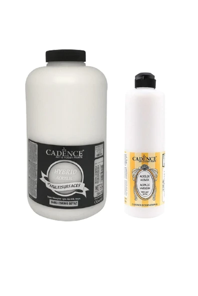 Eskimiş Beyaz Hybrid Multisurface 2 Litre H-003+750ml. Su Bazlı Yarı Mat Vernik ürün görseli 1