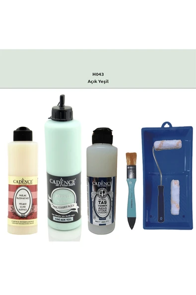 Banyo Mutfak Boyası-cadence Multi H-043 Açık Yeşil 500ml Pya250ml Taş Vernik Mat 250ml Saten Rulo ürün görseli 1