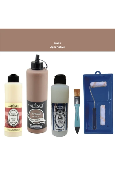 Banyo Mutfak Boyası-Cadence Multi H-019 Açık Kahve 500Ml Pya250Ml Taş Vernik Parlak 250Ml Saten Rulo ürün görseli 1