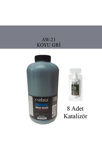 Ambiante Suya Dayanıklı Islak Zemin Boyası aw-21 Koyu Gri 2 Litre + Katalizör ürün görseli 1