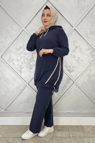 KADIN KAPÜŞONLU KOMBİNLİ TESETTÜR TAKIM - Resim 4