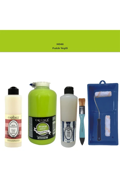 Banyo Mutfak Boyası-Cadence Multi H-046 Fıstık Yeşil 2Lt Pya 500Ml Taş Vernik Parlak 500Ml Ruloset ürün görseli 1